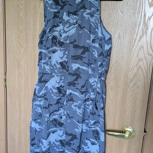 Gray Camouflage Sleeveless Dress